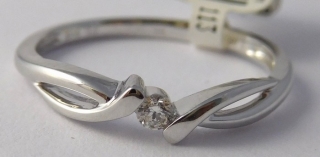Zásnubní prsten s diamantem, bílé zlato 585/1,85gr vel. 56 3860703 SKLADEM
