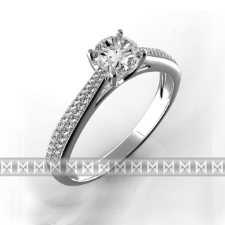 Luxusní zásnubní prsten s diamanty Adriana, bílé zlato 3860603 - vel. 54