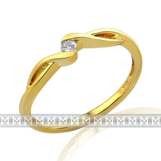 Zásnubní diamantový prsten ze žlutého zlata 1ks 0,05ct POŠTOVNÉ ZDARMA!