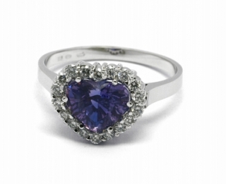 Diamantový prsten s přírodním fialovým safírem (2,345ct) 585/2,85 gr J-22632-13 POŠTOVNÉ ZDARMA!