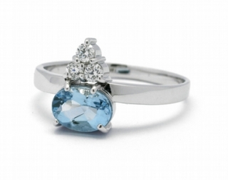 Luxusní prsten s modrým akvamarínem a diamanty J-22240-13 POŠTOVNÉ ZDARMA!
