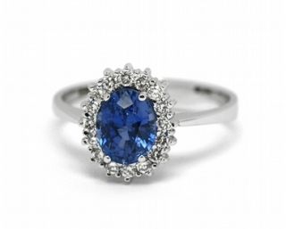 Luxusní diamantový prsten s modrým safírem (1,813ct) 585/2,95 gr J-22139-13 POŠTOVNÉ ZDARMA!