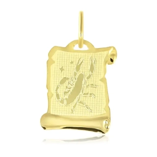 GEMMAX Zlatý přívěsek na pergamenu s gravírováním - znamení ŠTÍR 585/0,50gr GUPYN-58131 