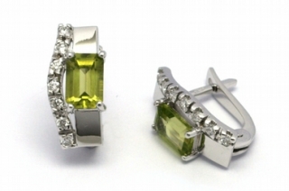 Diamantové náušnice s olivími a diamanty 585/2,44 gr J-21011-12 POŠTOVNÉ ZDARMA!