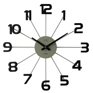 JVD Designové kovové černé paprskovité hodiny JVD HT119.2