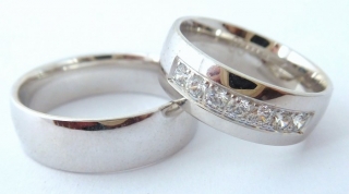 Exkluzivní zlaté snubní prsteny Couple 585/1000 s diamanty 65P1